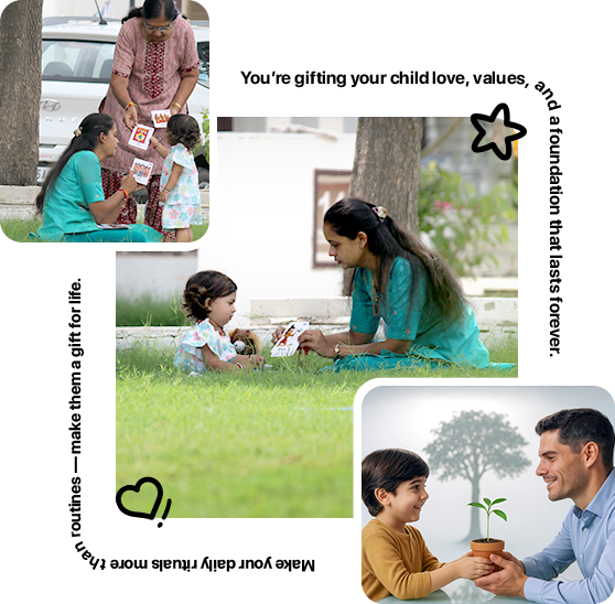 Families nurturing children through loving everyday learning moments